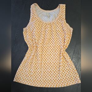 Merona Orange and White Starburst Tank Top
